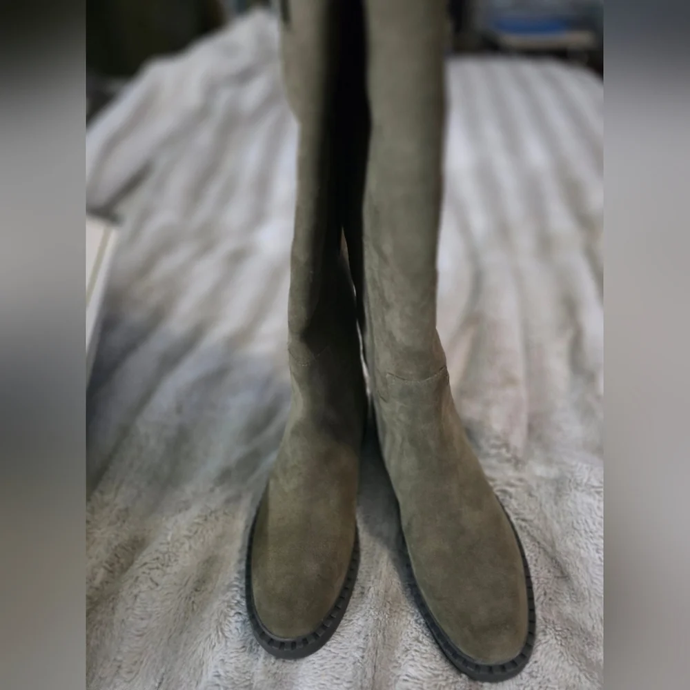 Dolce Vita Olive Suede Tall Pull-On Riding Boots
